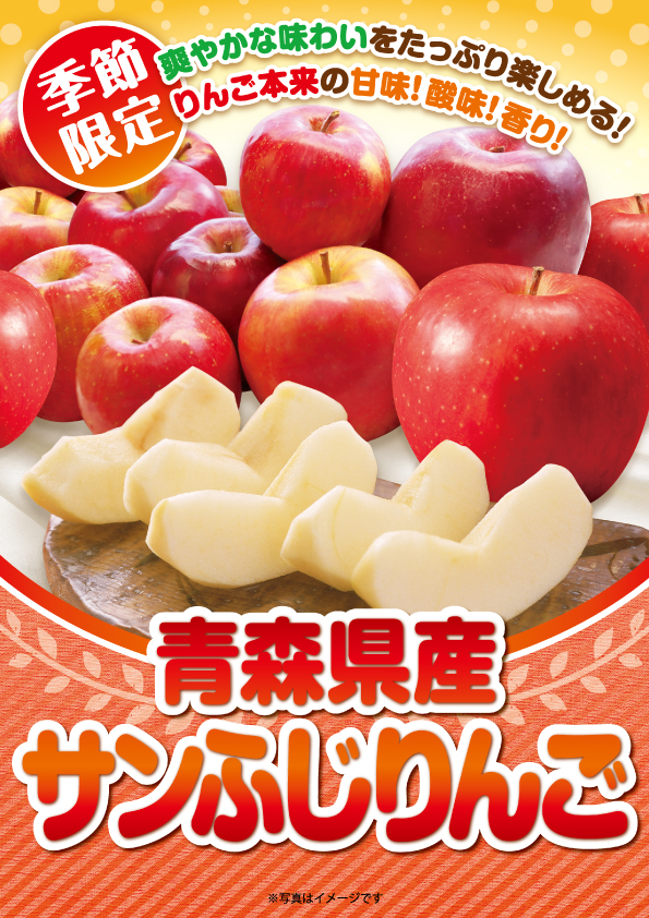 季節限定＞青森県産　13時～12/22　サンふじりんご2.4kg　※販売期間：6/29　13時　デジもく！ギフトショップ